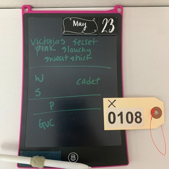 Pink Victorias Secret Sweater Womens S Blue Tie Dye Raw Boat Neck Slouchy Raglan - Picture 10 of 11